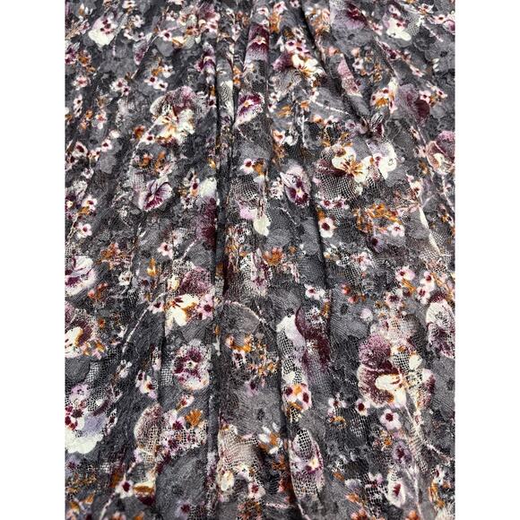 Rewind Junior Small Floral Dress Full Skirt Sheer Sleeves Lined - Picture 8 of 9